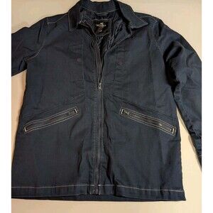 Hollister Coat Mens Size M Military Full Zip Front Pocket Work Jacket Navy Blue
